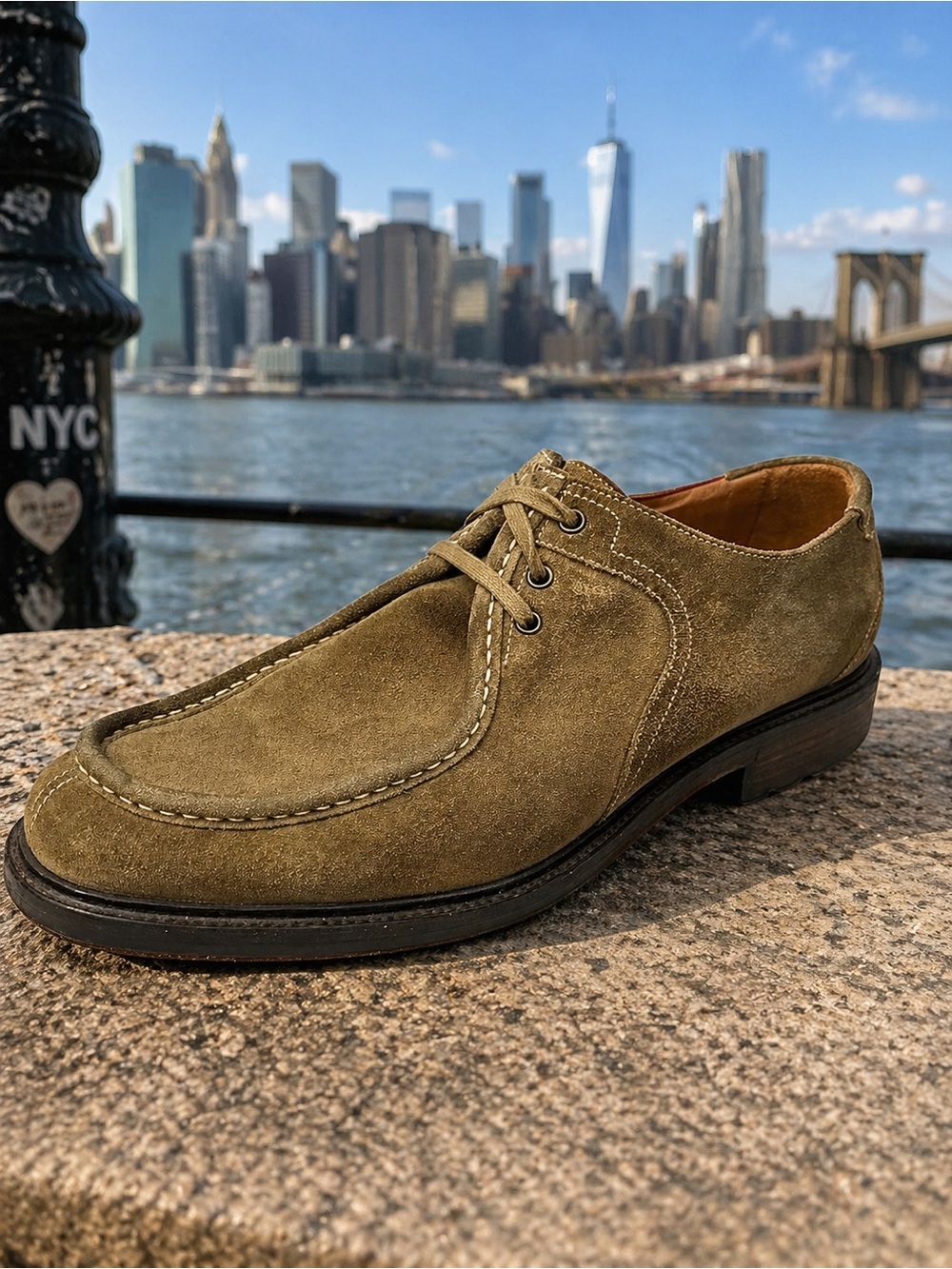 Mike Konos Tan Suede Derby Shoes Italy Men’s 13M Dress Casual Made In Italy